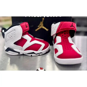 Nike Air Jordan 6 Retro Little Flex‎ Carmine Baby Shoes Size 4